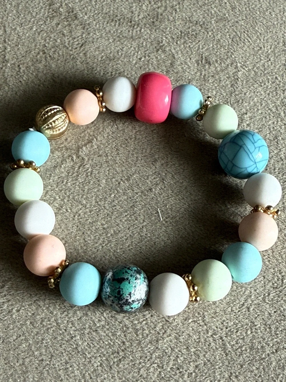 Pastel Beaded Stretch Bracelet - Multicolor